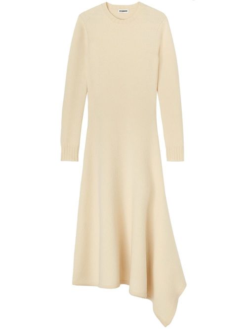 Wool knitted midi-dress - Neutrals