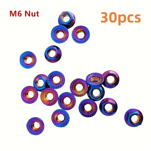 TEMU 30pcs Heavy-duty M6 Hex Bolts - Locking Screws With Chrome Finish, For Motorcycle, Automotive, Electrical - Corrosion-resistant Fastener