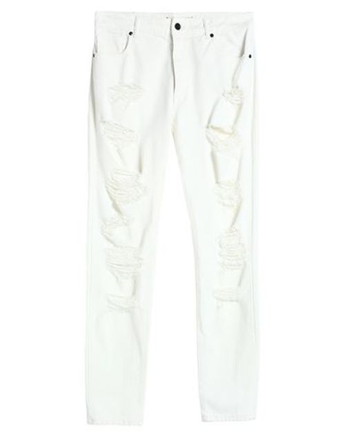 Man Jeans Off white Size 32 Cotton, Elastane