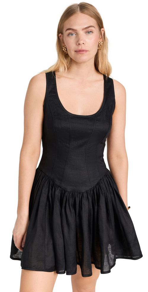 August Panelled Mini Dress Black 1