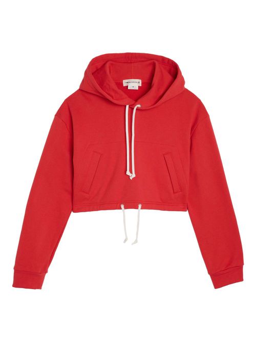 Comme Des Garçons Girl cotton cropped hoodie - Red