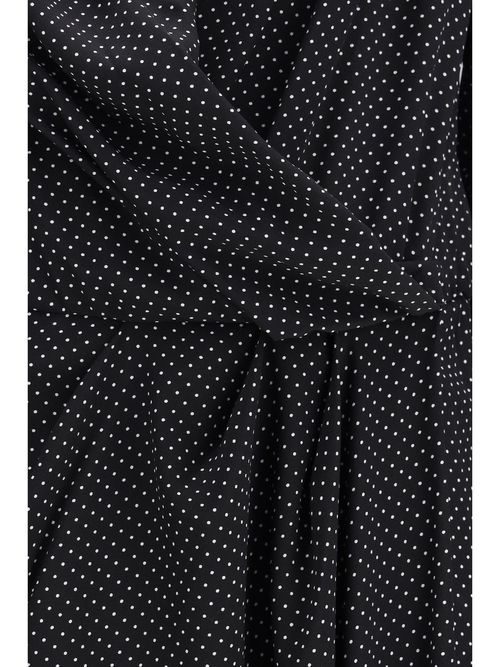 Silk Crepe de Chine Criss-Cross Dress — Black