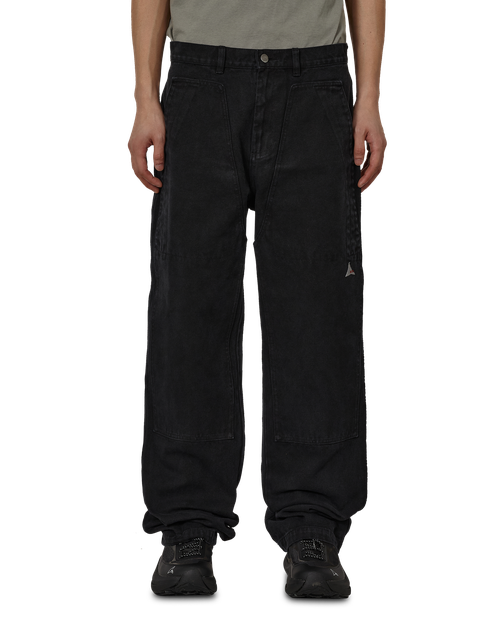 ROA Fomes Double Knee Washed Canvas Pant Black Pants Male