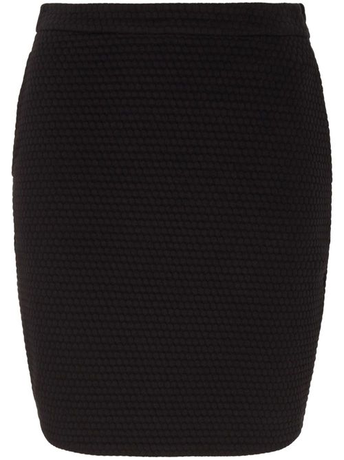 Elasticated-waist textured skirt - Black