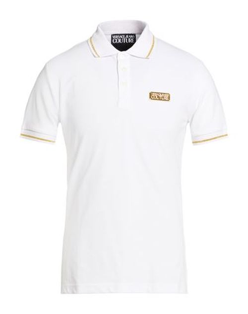 Man Polo shirt White Size M Cotton, Polyester, Metallic Polyester, Elastane