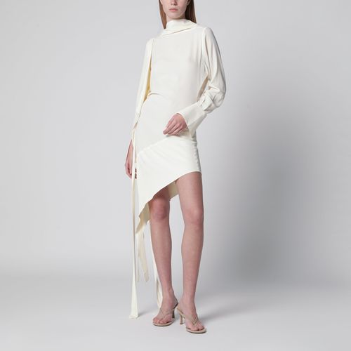 Francesco Murano White Asymmetric Silk-Blend Dre