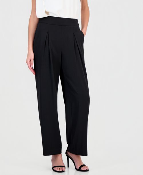 Women's Pull-On High-Rise Pleated Pants - Anne Black