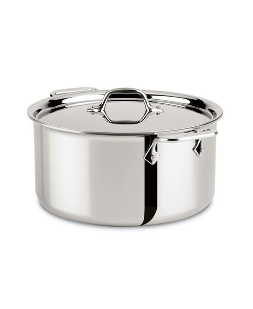 Stainless Steel 8 Qt. Covered Stockpot - STAINLESS