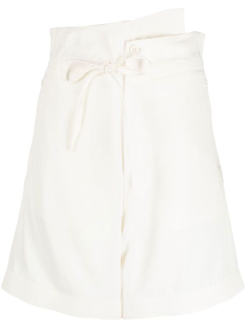 High waisted knee-length shorts - White