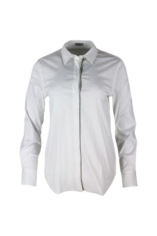 White Cotton Poplin Basic Shirt