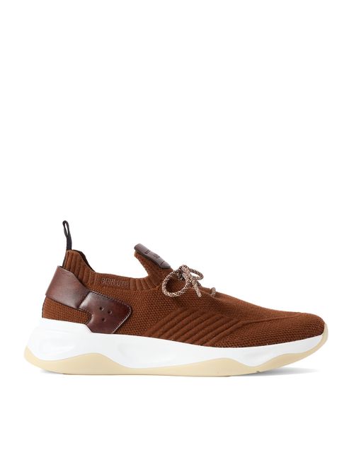 Shadow Venezia Leather-Trimmed Stretch-Knit Sneakers