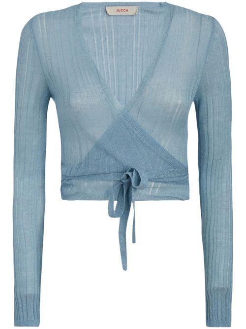 Wrap-style blouse - Blue