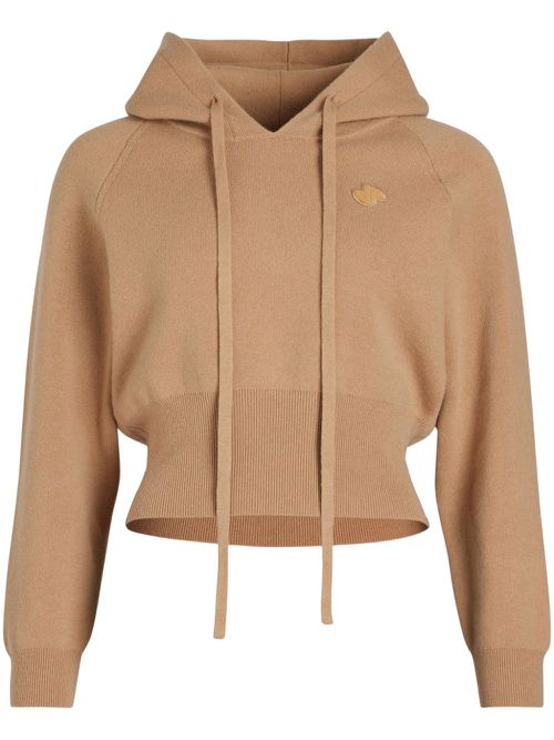 Knitted hoodie - Brown