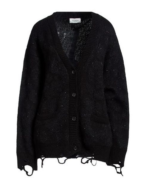 Woman Cardigan Black Size 4 Merino Wool, Polyester, Mohair wool, Nylon, Wool