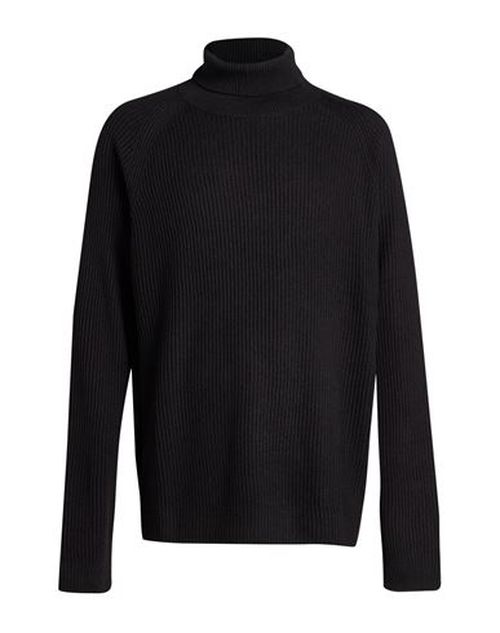 Man Turtleneck Black Size L Acrylic, Cotton