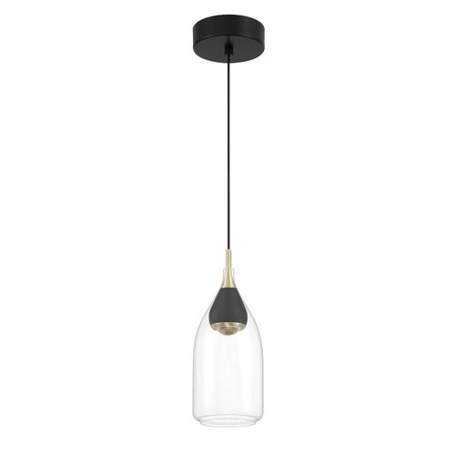 Coal And Brushed Gold LED Mini Pendant from the Arabesque Collection