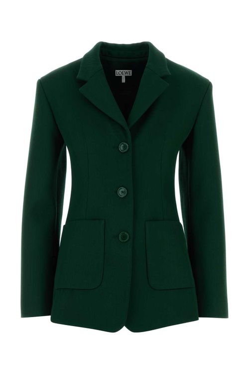 Wool Blend Blazer — Green