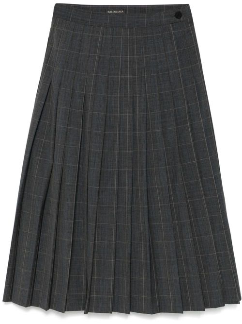 Checked midi skirt - Grey
