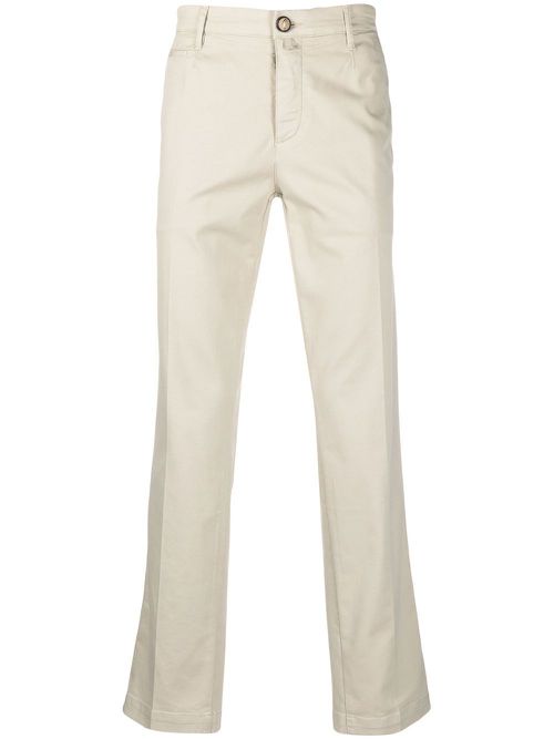 Pressed-crease four-pocket chinos - Neutrals