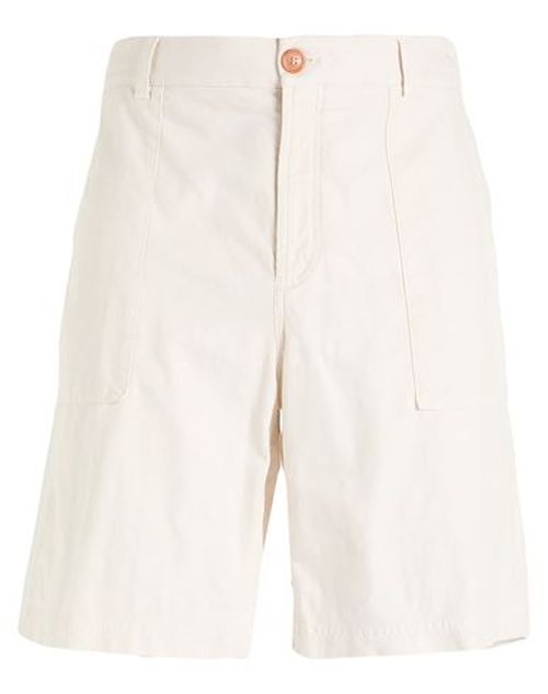Man Shorts & Bermuda Shorts Ivory Size 38 Cotton, Linen, Elastane