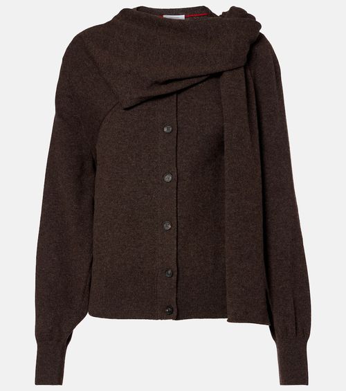 Draped cashmere cardigan