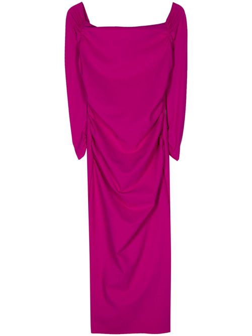 Off-shoulders pencil midi dress - Purple