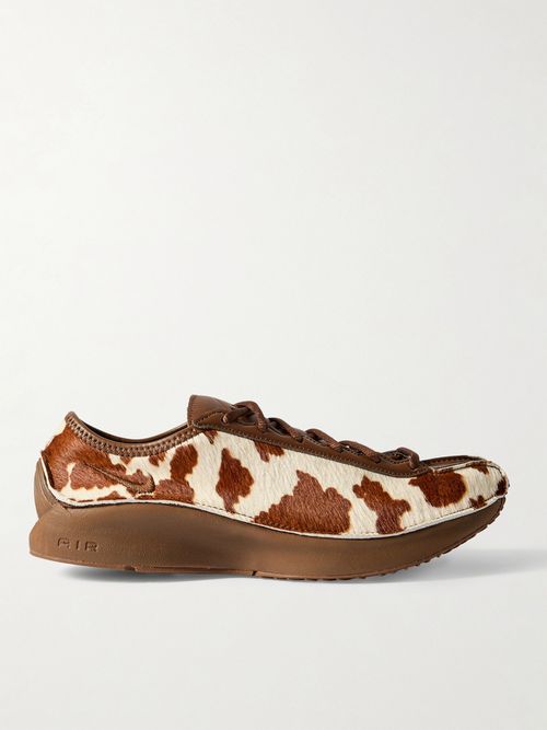 Air Superfly Lx Cow-print Calf Hair And Leather Sneakers - Animal print