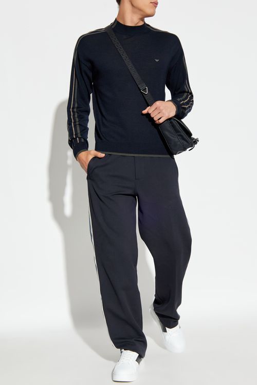 Sweater With Embroidered Logo, Men's, Black