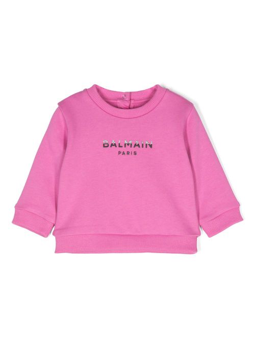 Logo-embossed cotton sweatshirt - Pink