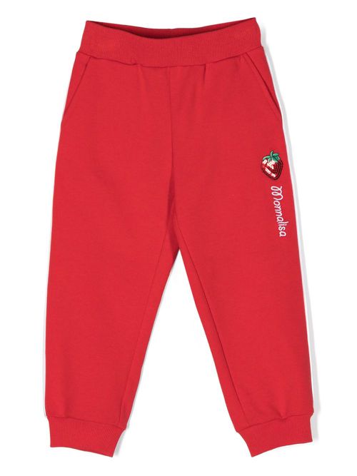 Logo-embroidered cotton blend track pants