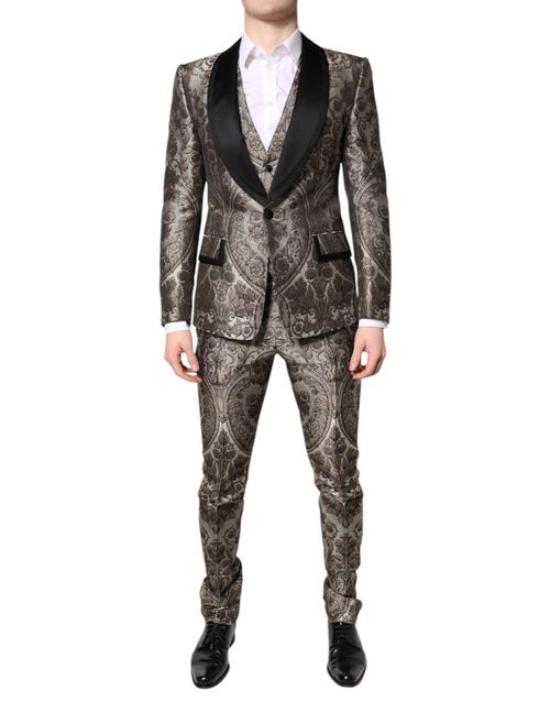 Jacquard Three-Piece Suit — Multicolor