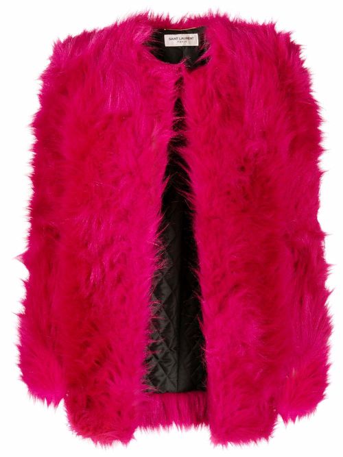 Faux fur jacket - Red