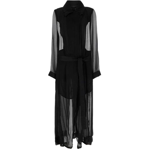 Ann Demeulemeester Black Crepe Georgine Trench Coat