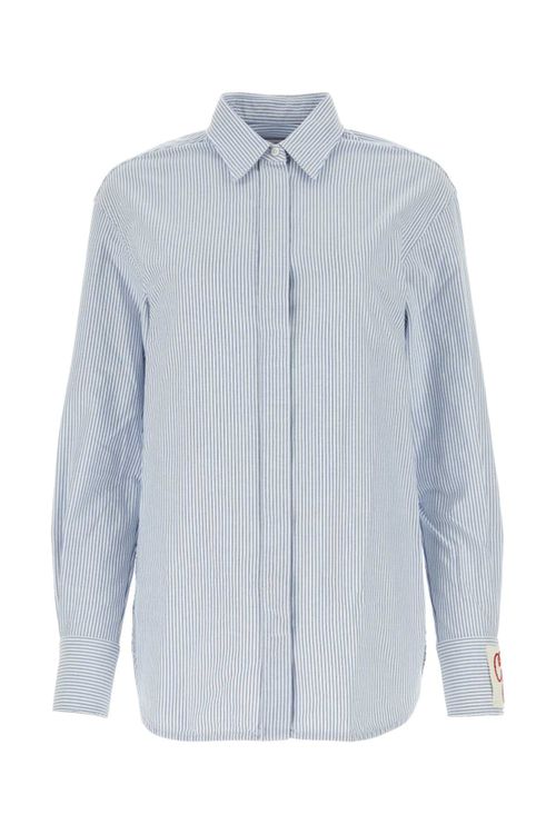 Striped Cotton Shirt — Blue