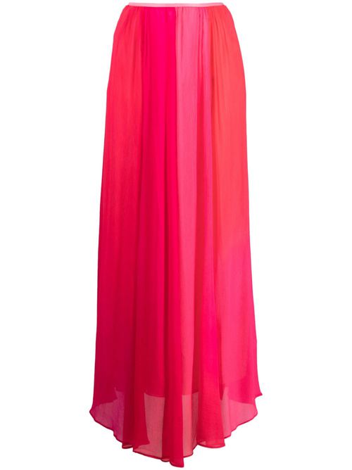 Panelled-desing georgette flared skirt - Pink