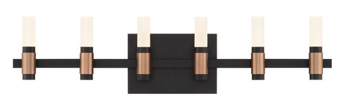 Albany 12-Light LED Bathroom Vanity Light in Black And Bra