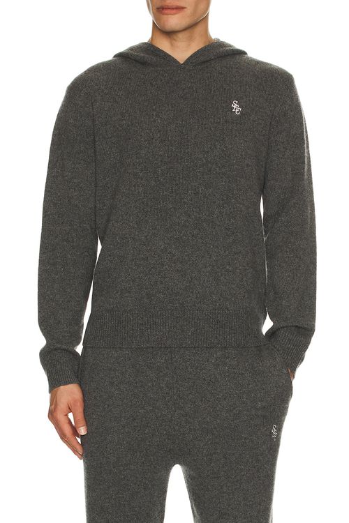 Sporty & Rich Cashmere Hoodie in Grey