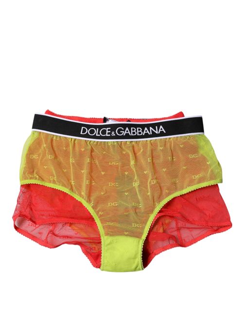 Tulle Mid-Waist Panty — Red