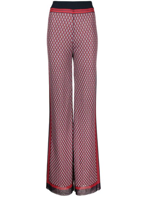 PB monogram-print knitted trousers - Blue
