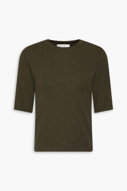 Ribbed stretch-modal jersey T-shirt - Green - XL