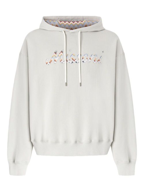 Missoni logo-appliqué hoodie - White