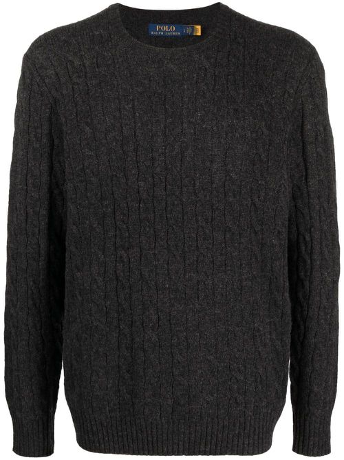 Wool-cashmere cable knit jumper - Grey