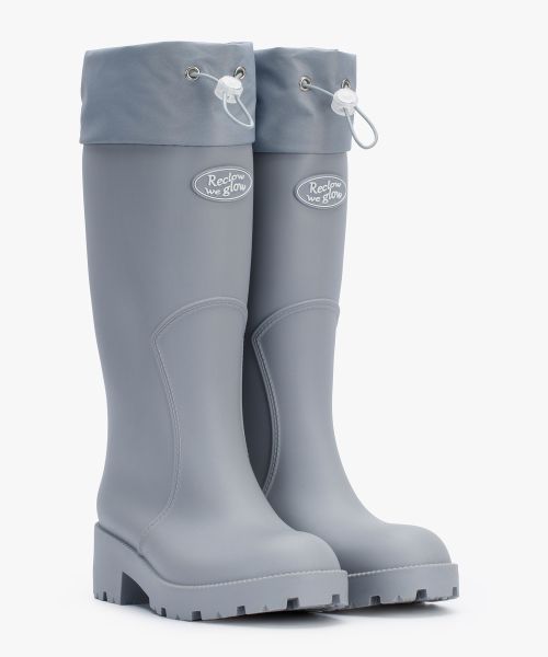 RC HOU LONG Long Rain Boots GRAY
