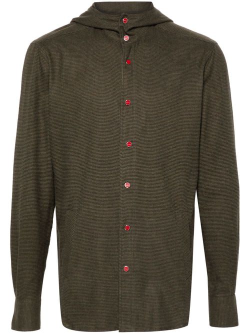 Houndstooth-pattern hoodie - Green