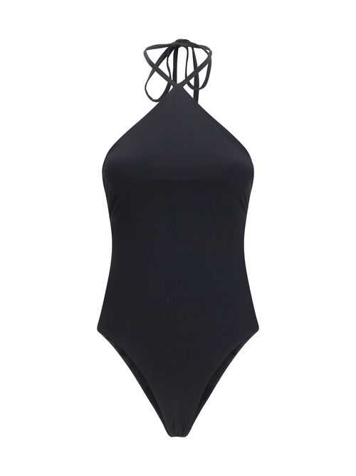 Halterneck Swimsuit — Black