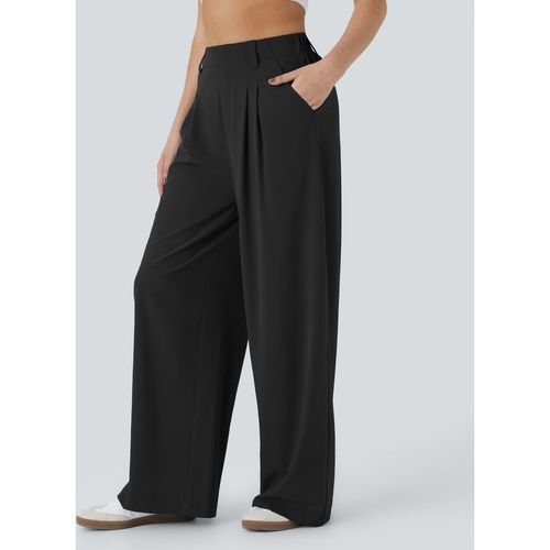 Halara Breezeful™ High Waisted Side Pocket Wide Leg Flowy Solid Palazzo Quick Dry Casual Trousers - Black - XLregular