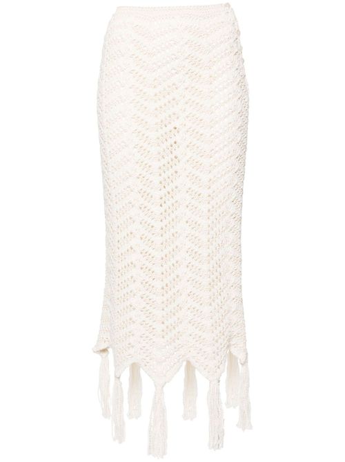 Chevron-knit maxi skirt - Neutrals