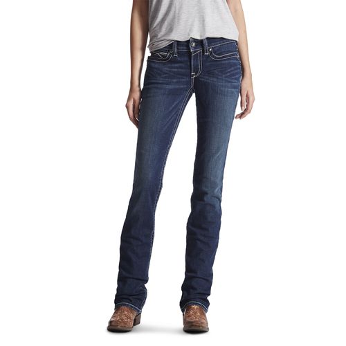 Women's R.E.A.L. Mid Rise Stretch Icon Stackable Straight Leg Jeans in Ocean Cotton