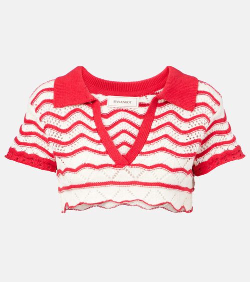 Coco cropped cotton-blend crochet top