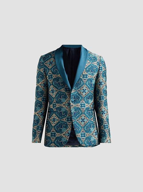 Men's Abstract-Embroidered Dinner Jacket - Ottanio